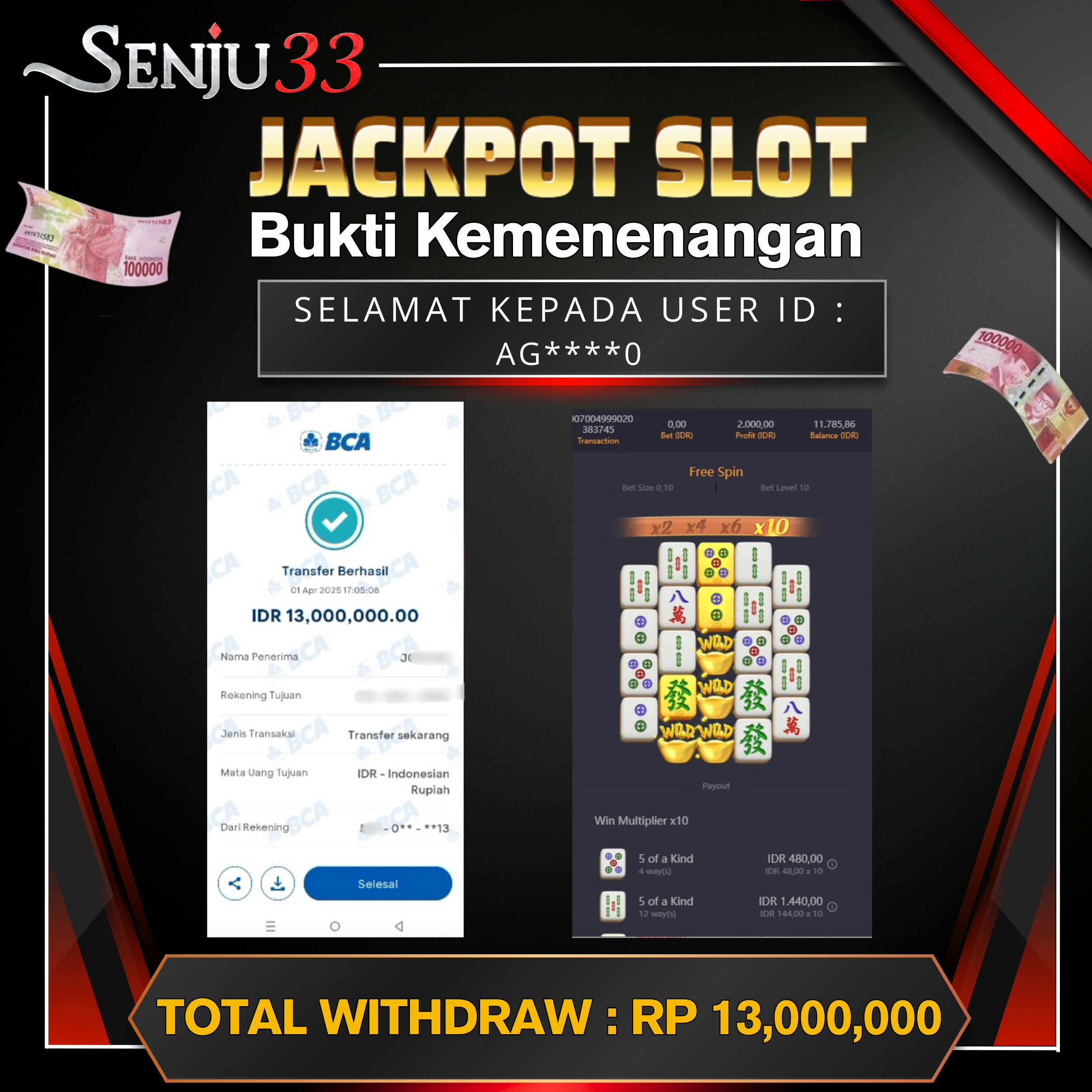 🎰 SENJU33 JACKPOT SLOT Rp. 13.000.000 LUNAS 🎉
